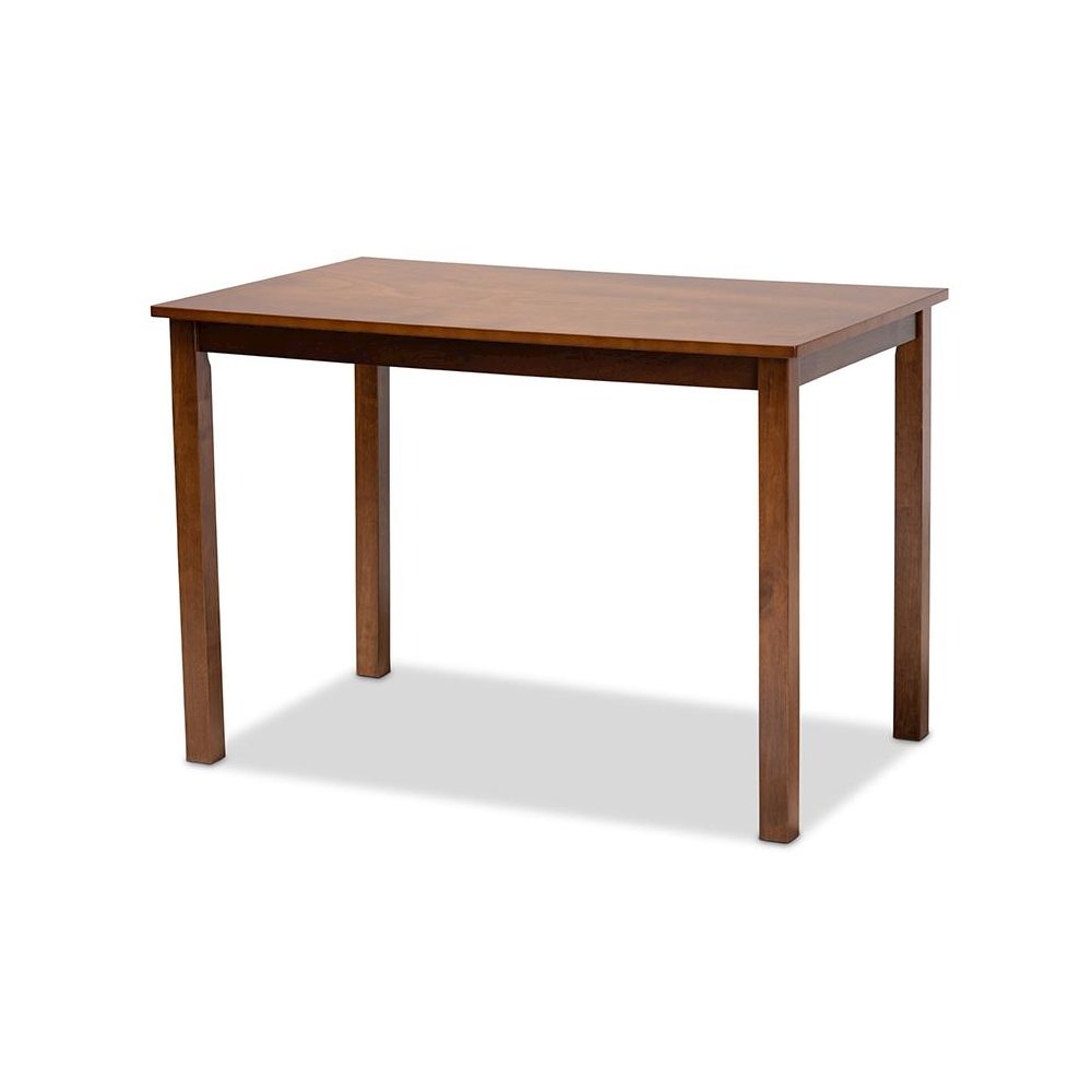 Grey Fabric Upholstered and Walnut Brown Finished Wood 5-Piece Dining Set