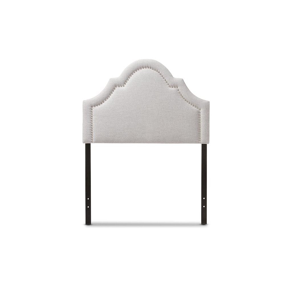 Grayish Beige Fabric Upholstered Twin Size Headboard