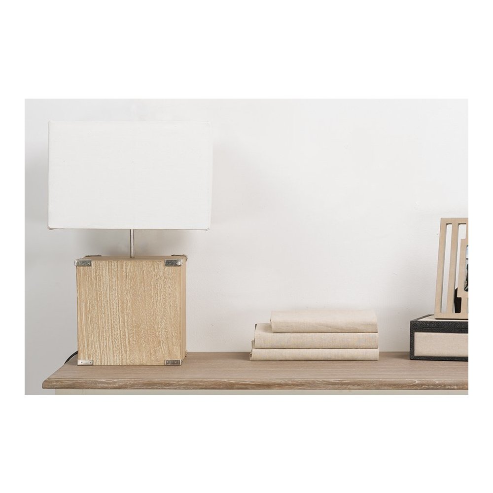 Kostka Wood and Fabric Lamp
