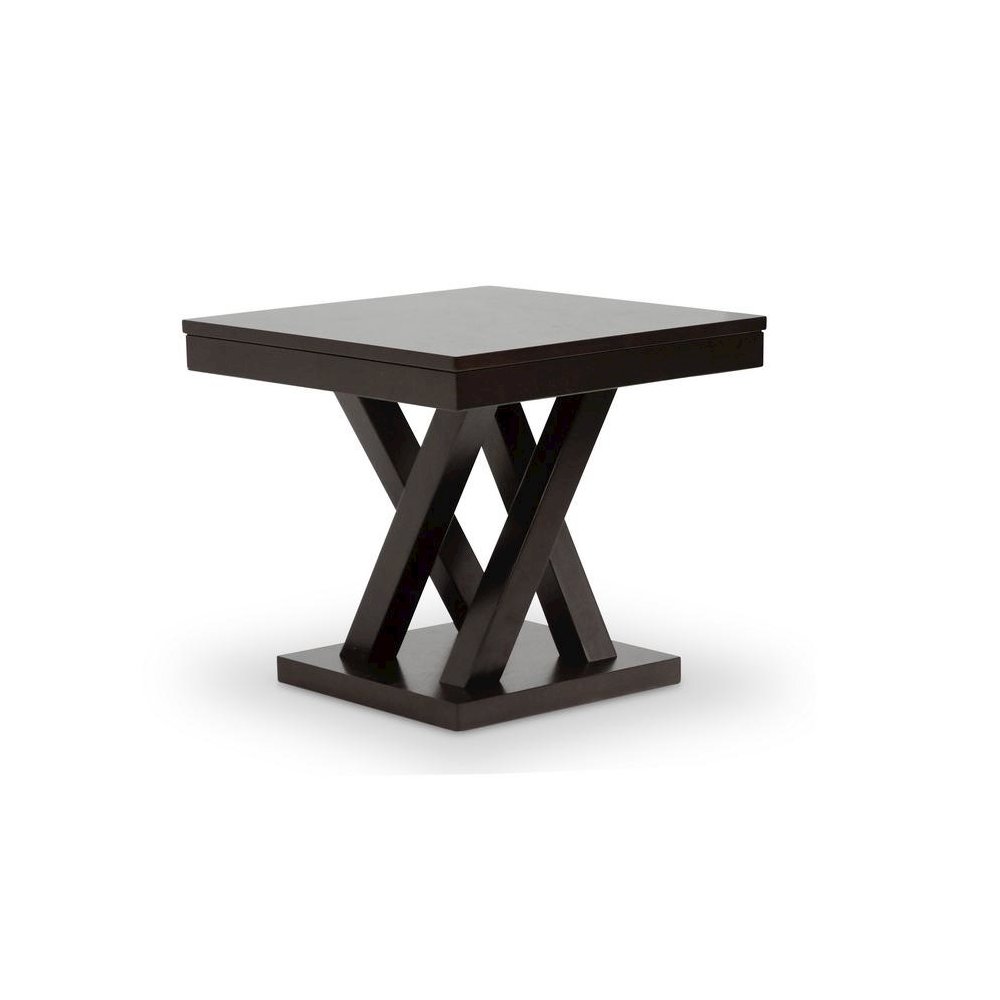 Baxton Studio Everdon Dark Brown Modern End Table