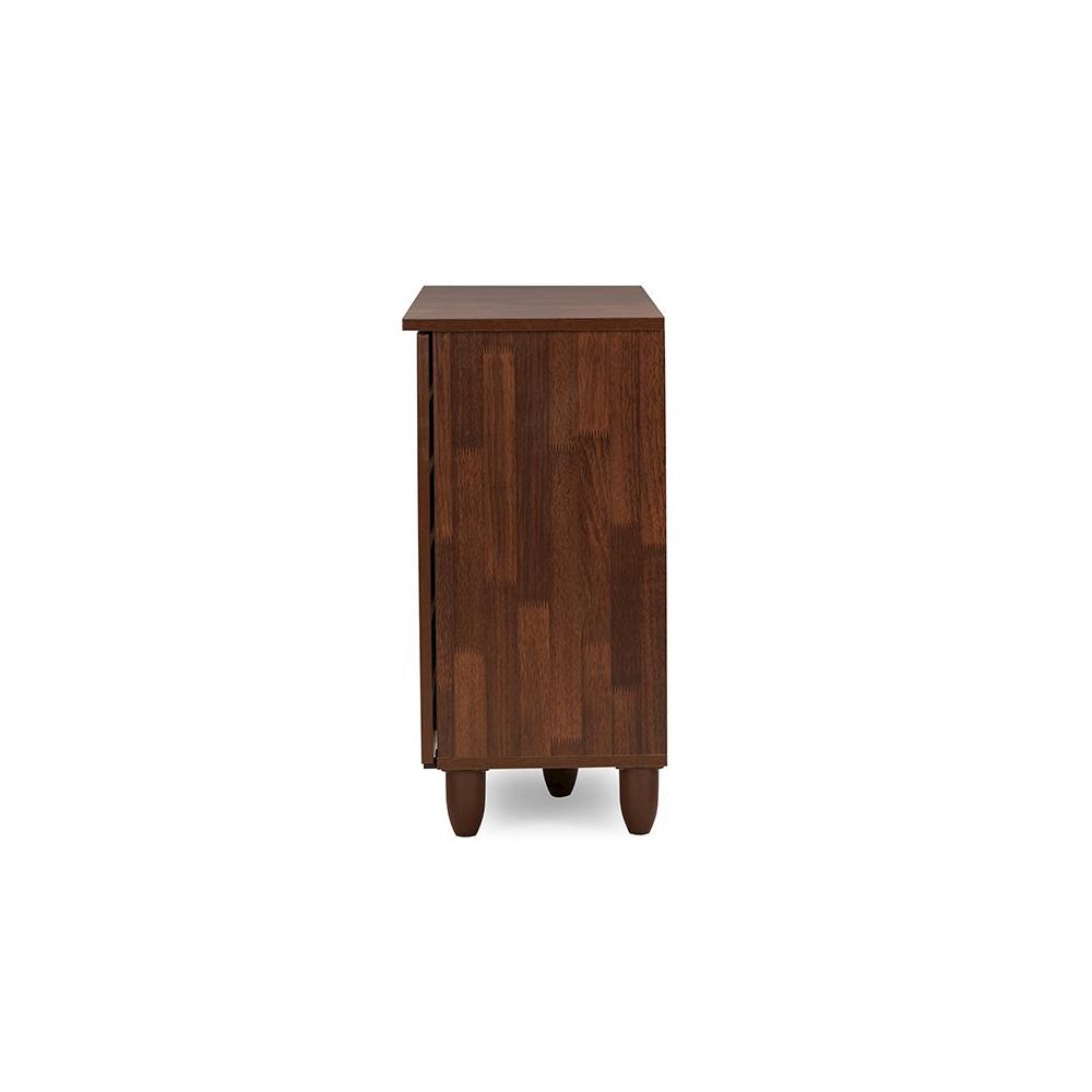 Baxton Studio Gisela Oak and White 2-tone Shoe Cabinet With 3 Doors