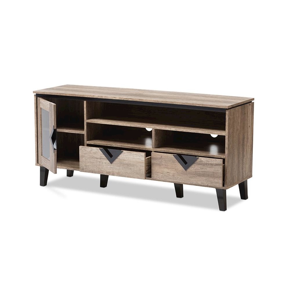 Baxton Studio Cardiff Modern and Contemporary Light Brown Wood 55-Inch TV Stand