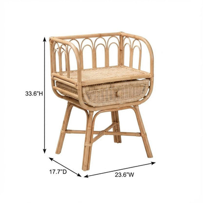 Rattan Nightstand with Bohemian Style and Modern Design