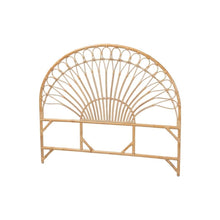 Brown Authentic Rattan King Size Headboard with Bohemian Style and Durable Frame