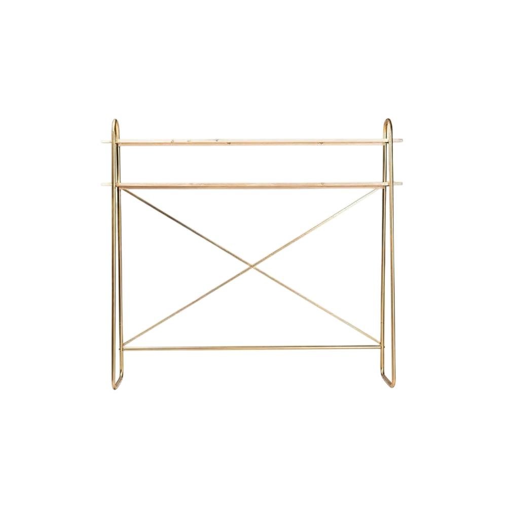 Wooden Over Bed Storage Shelf in Brown with Elegant Design
