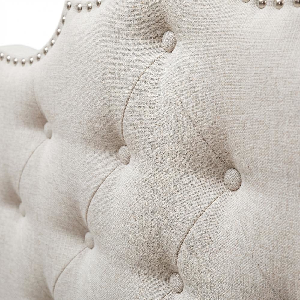 Greyish Beige Twin Size Fabric Headboard with Foam Padding and LVL Frame