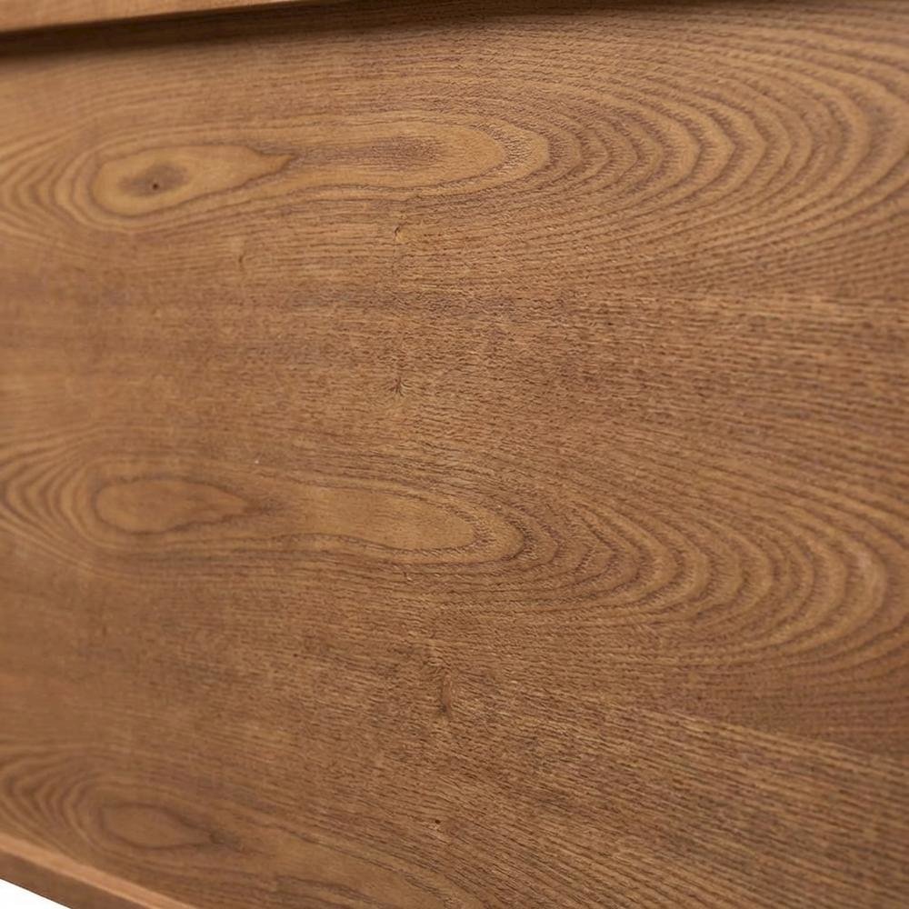 Mid-Century Walnut Brown Finished Wood King Headboard with Sleek Design
