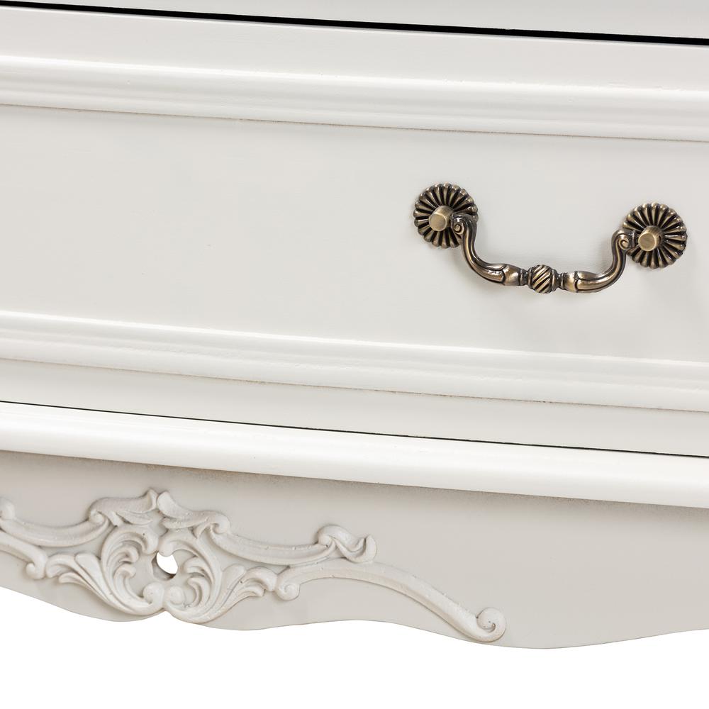 White Provincial 3-Drawer Wooden Storage Cabinet with Classic Design