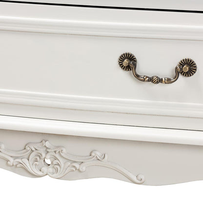White Provincial 3-Drawer Wooden Storage Cabinet with Classic Design