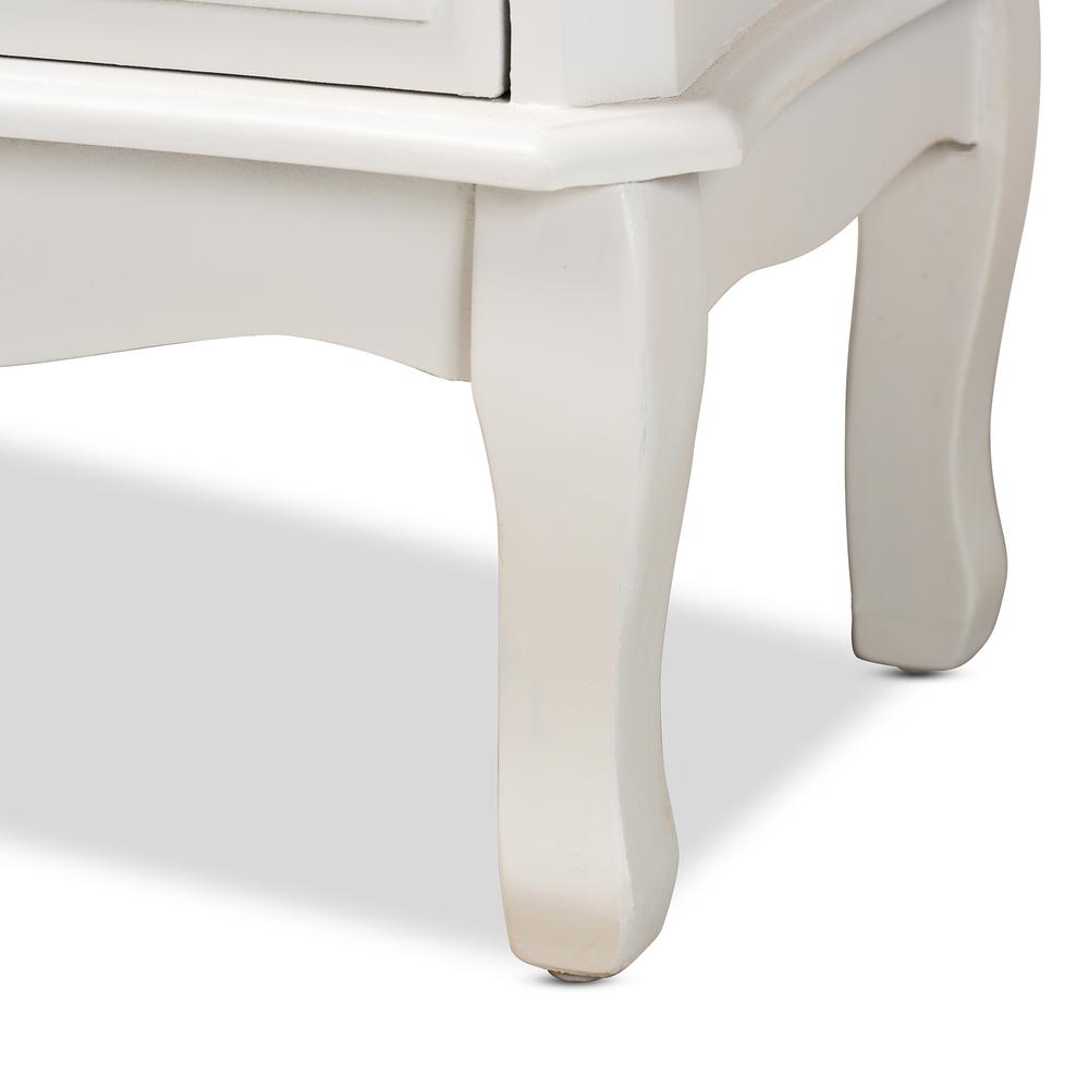 White Provincial 3-Drawer Wooden Storage Cabinet with Classic Design