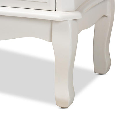 White Provincial 3-Drawer Wooden Storage Cabinet with Classic Design