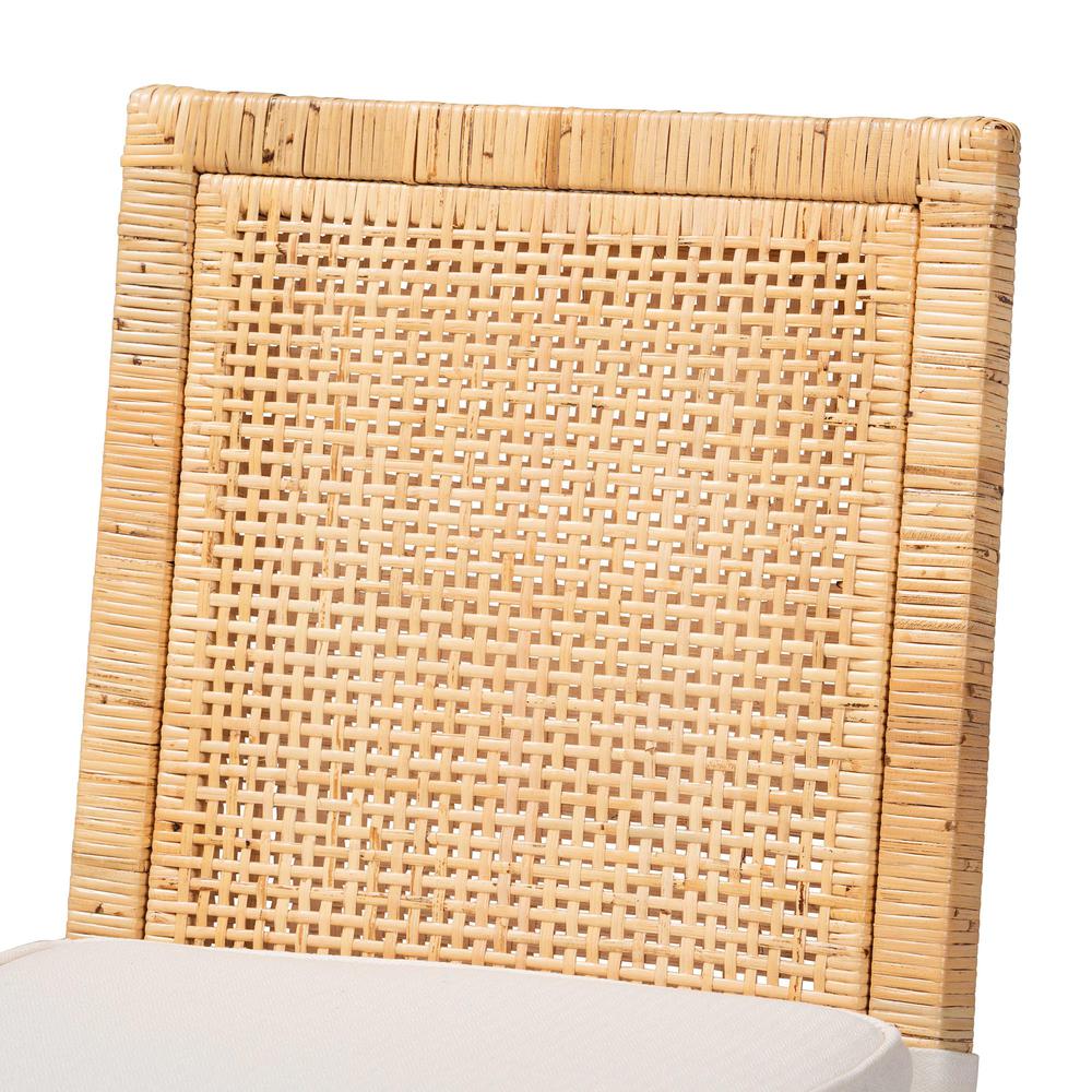 Natural Finished Wood and Rattan Dining Chair