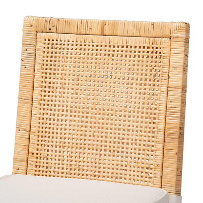Natural Finished Wood and Rattan Dining Chair