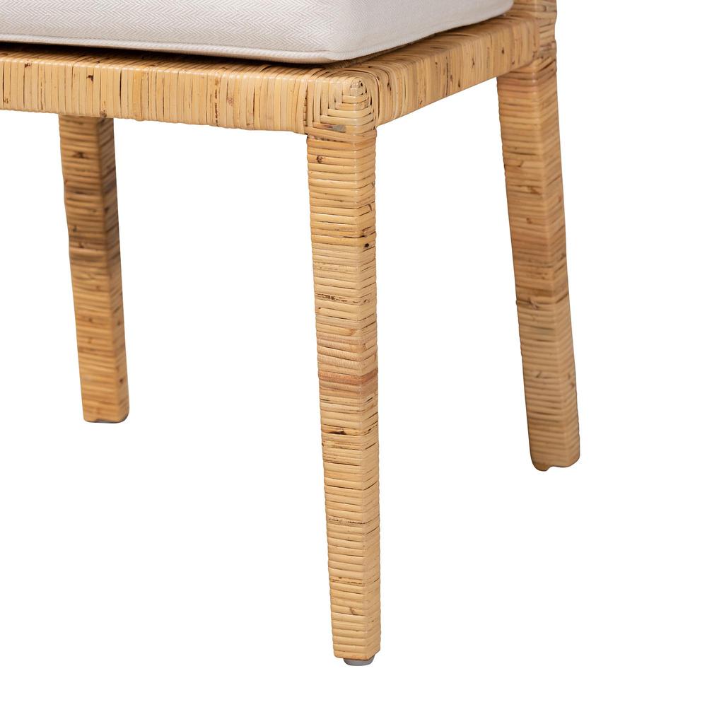 Natural Finished Wood and Rattan Dining Chair