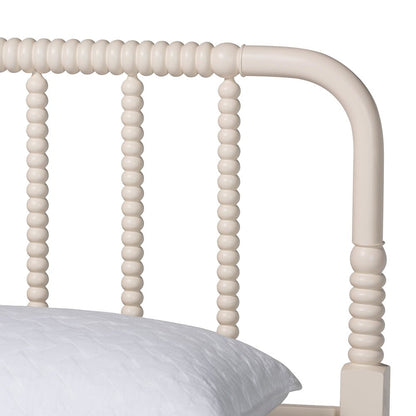 Braith Farmhouse Ivory Spindle Wood King Size 4-Piece Bedroom Set