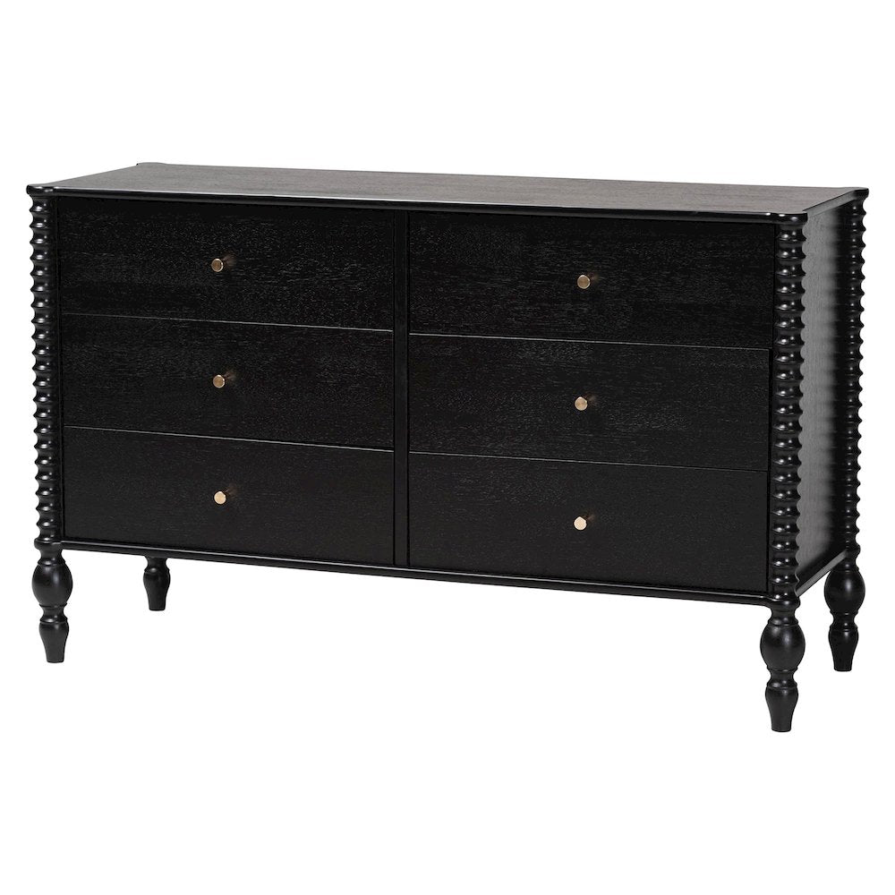 4-Piece Bedroom Set, Platform Bed with Dresser and Nightstands, Black, Queen