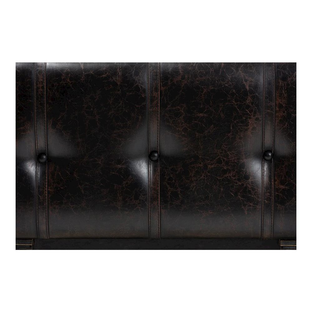 Callum Modern Transitional Distressed Dark Brown Faux Leather Upholstered 2-Drawer Storage Trunk Ottoman