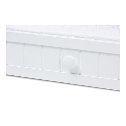 Baxton Studio Neves Cottage Farmhouse White Finished Wood Twin Size Trundle