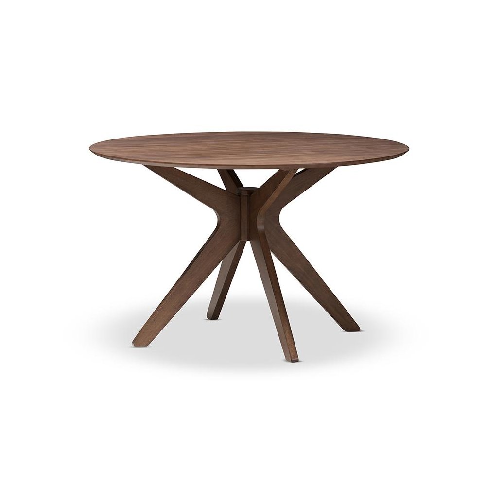 Walnut Wood 47-Inch Round Dining Table