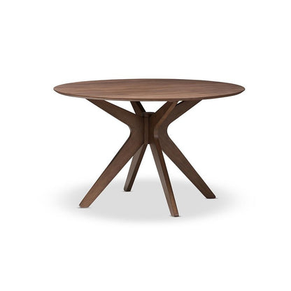 Walnut Wood 47-Inch Round Dining Table