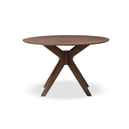 Walnut Wood 47-Inch Round Dining Table