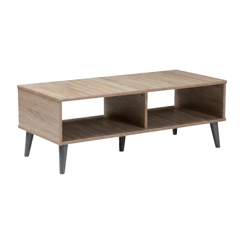 Light Grey and Oak Coffee Table with Particle Board Surface and Modern Style