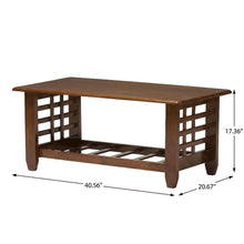 Brown Wood Coffee Table with Rubberwood and Hardwood Construction