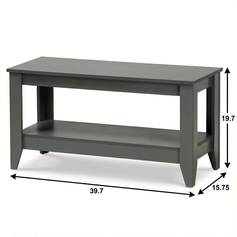 Grey MDF Coffee Table Modern Style with Sturdy Frame and Easy Care