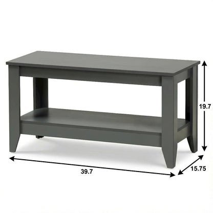Grey MDF Coffee Table Modern Style with Sturdy Frame and Easy Care