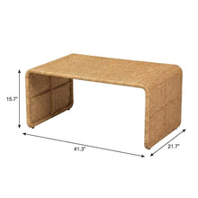 Light Honey Rattan Coffee Table with Genuine Rattan Legs Bohemian Style