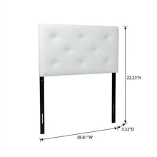 White Faux Leather Twin Headboard, Upholstered Padding, Contemporary Style