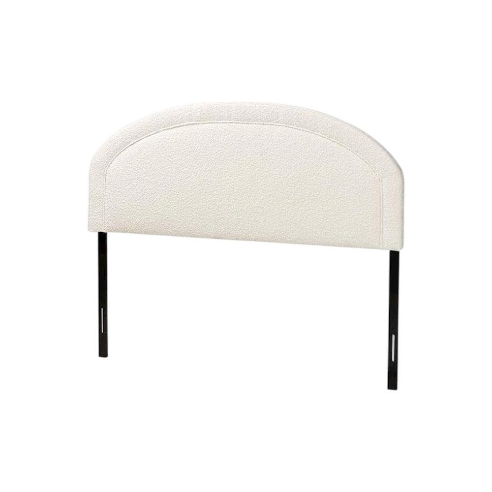 Cream Boucle Fabric Queen Headboard with Foam Padding and Plywood Frame