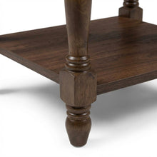 Dark Brown Nightstand with Rattan Accents and Wooden Legs
