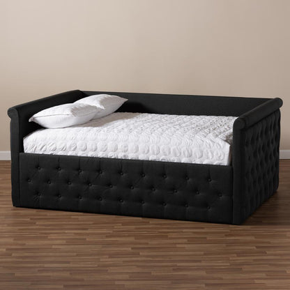 Dark Grey Fabric Upholstered Queen Daybed, Contemporary Style and Plush Comfort