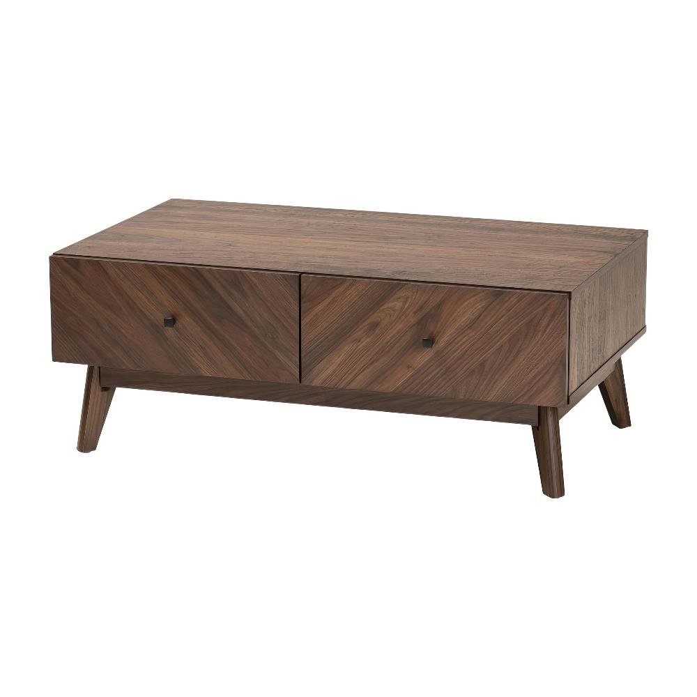 Brown MDF Mid-Century Modern Coffee Table with Sturdy Frame and Clean Surface