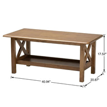 Walnut Brown Rectangular Coffee Table with Rubberwood Frame, Transitional Design