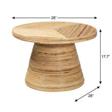 Authentic Rattan Coffee Table with Mahogany Wood Frame and Durable Plywood Top