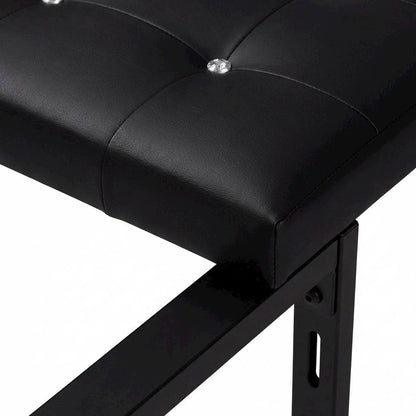 Full Black Faux Leather Headboard with PU Foam Padding and Wood Frame