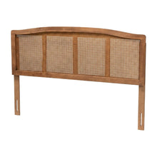 Brown Rubberwood King Size Headboard, Synthetic Rattan Panel, Modern Design