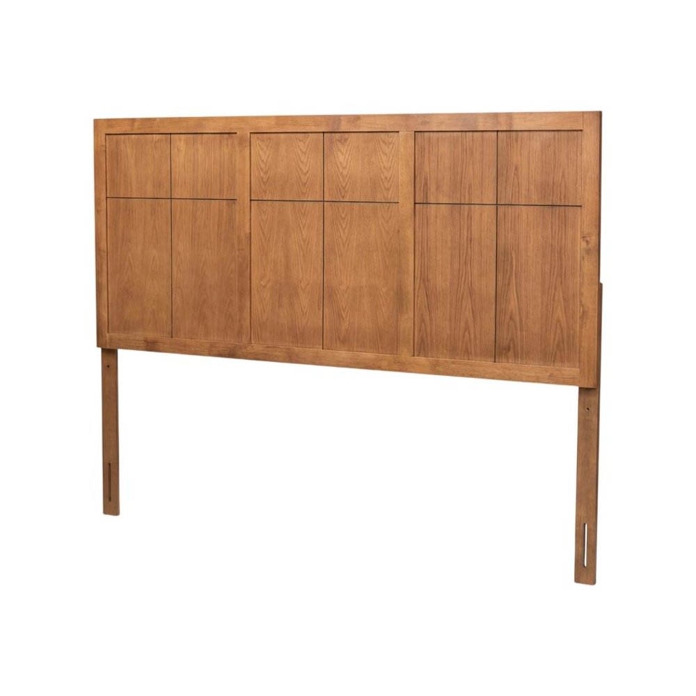 Rustic Brown King Size Headboard with Rubberwood Frame and Ash Veneer