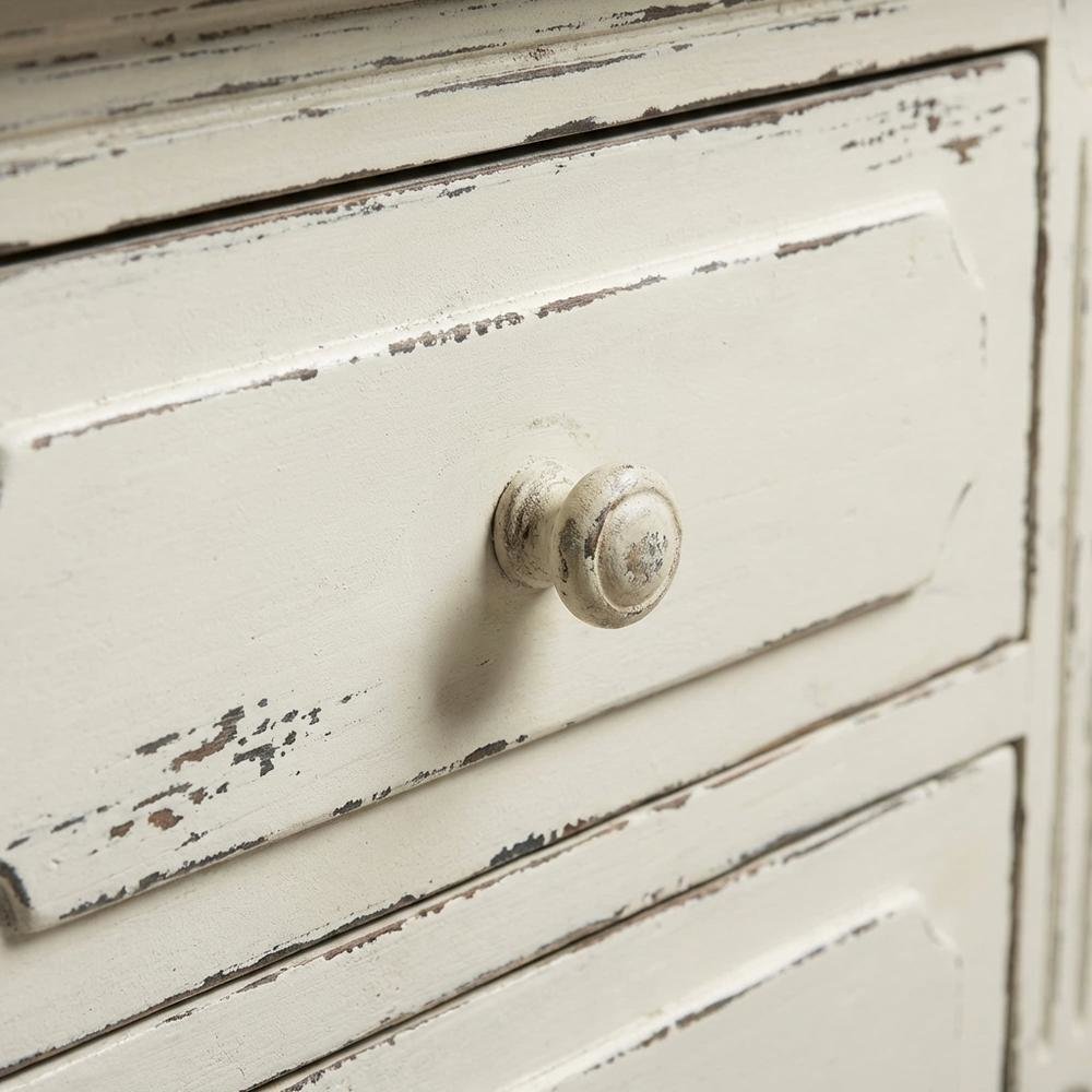 White Traditional Nightstand with Classic French Style and Compact Design
