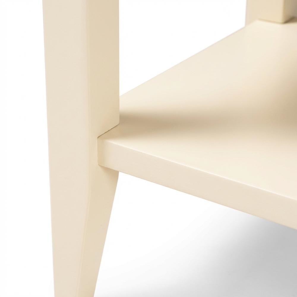 Ivory Wood Nightstand with Single Drawer for Bedroom Decor