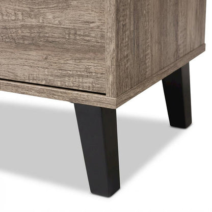 Light Brown Wood TV Stand with Contemporary Design and Storage Space