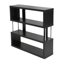 Modern Brown Bookcase with Three Shelves and Steel Frame