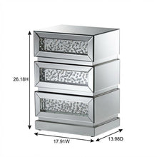 Mirrored End Table with 3 Drawers and Elegant Reflective Finish