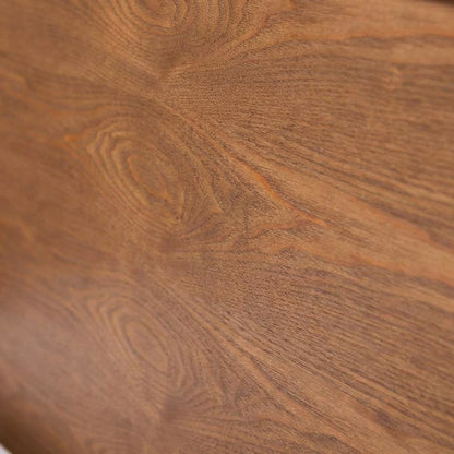 Mid-Century Full Size Platform Bed with Walnut Finish and Rubberwood Frame
