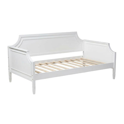 White Traditional Twin Daybed with Pinewood Frame and Classic Finish