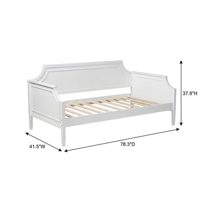 White Traditional Twin Daybed with Pinewood Frame and Classic Finish
