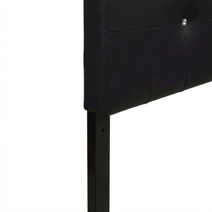 Black Faux Leather Twin Headboard with Padded Upholstery and MDF Frame
