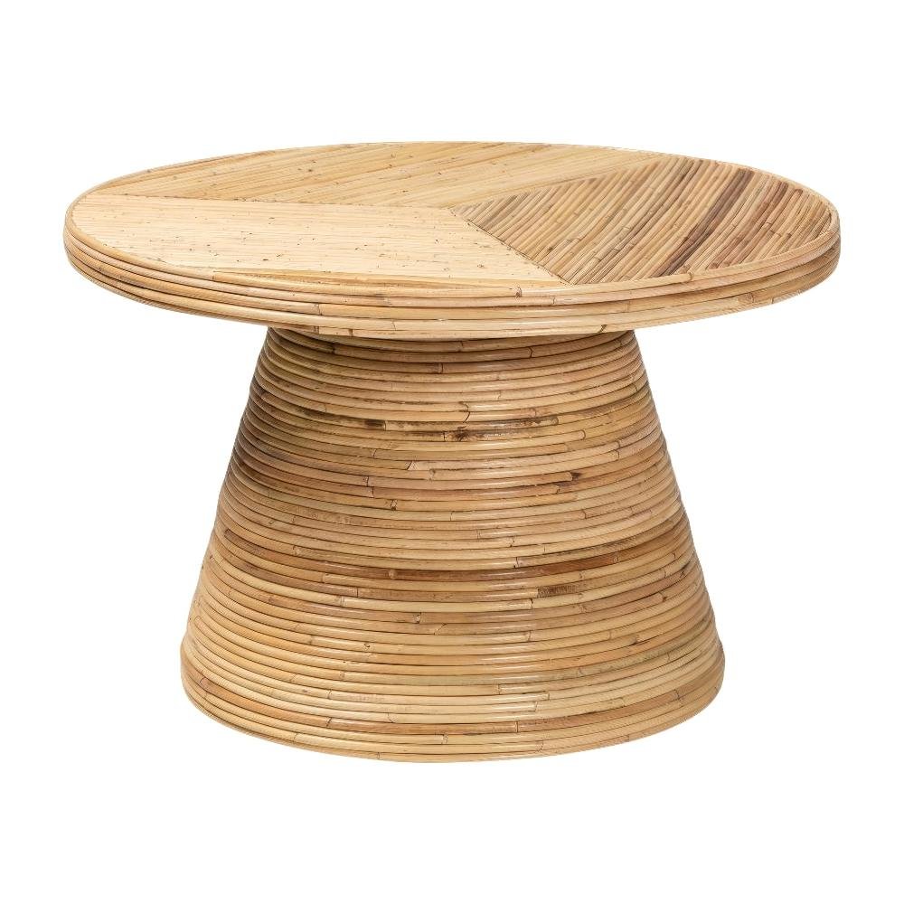 Authentic Rattan Coffee Table with Mahogany Wood Frame and Durable Plywood Top